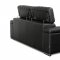 Black Bonded Leather Modern Coco Sofa w/Optional Loveseat