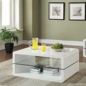 703268 Coffee Table 3Pc Set in Glossy White by Coaster