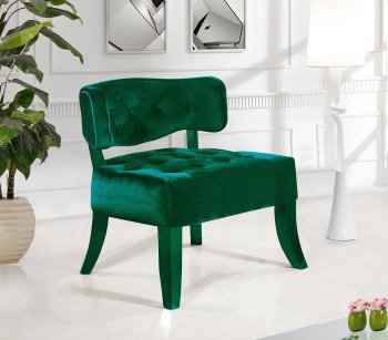 Charlotte Accent Velvet Chair 545 in Green by Meridian [MRCC-545Green-Charlotte]