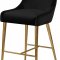 Owen Counter Stool 745 Set of 2 Black Velvet Fabric by Meridian