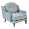 Azure Chenille Fabric Modern Draper Sofa & Loveseat w/Options