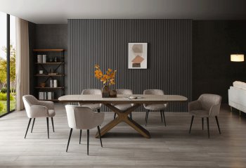 9368 Dining Table Taupe by ESF w/Optional 1117 Chairs [EFDS-9368-Taupe 1117-Beige]