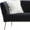 Monroe Sofa 696 in Black Velvet Fabric by Meridian w/Options