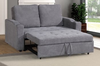 F6579 Convertible Sofa Bed in Grey Fabric by Poundex [PXSB-F6579]