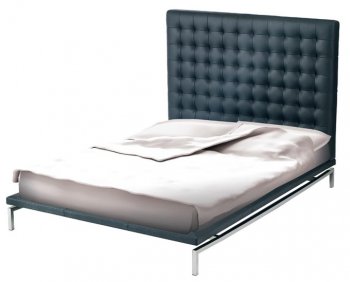 Black or White Nauga Modern Platform Bed w/High Back [NVBS-Bentley-High-Back]