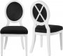 Lotus Dining Chair 747 Set of 2 Black Velvet Fabric by Meridian