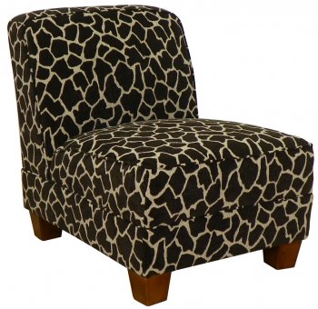 Giraffe Fabric Modern Armless Chair w/Wooden Legs [PMCC-85-Giraffe]