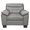 Denizen Sofa & Loveseat 9537GRY Gray Leather Match - Homelegance