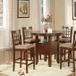 Dark Oak Finish Modern 5 Piece Counter Height Dining Set