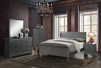 Louis Philippe III CM7866GY 5Pc Bedroom Set in Gray w/Options [FABS-CM7866GY-Louis Philippe III]