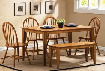 Oak Finish Modern Dining Table w/Optional Items [CTCDS-TBLLA200T]