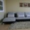 Leather and Fabric Two-Tone Sectional Sofa