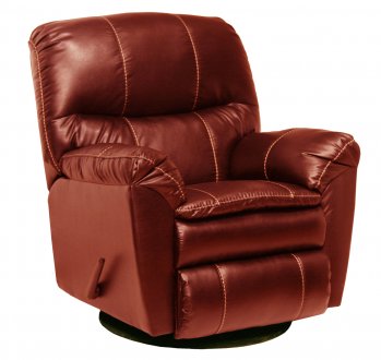 Red Leather Touch Cosmo Modern Swivel Glider Recliner