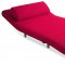 Red Fabric Contemporary Sofa Bed Convertible w/Metal Legs