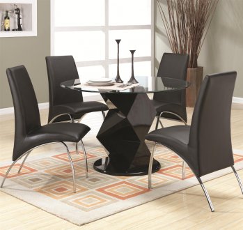 Ophelia Dining Set 5Pc 120800 in Black by Coaster w/Options