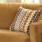 Bella Cognac Fabric Sofa & Loveseat Set w/Hula Hoop Pillows