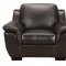 Black Full Italian Leather Classic 4Pc Sofa Set w/Wooden Legs