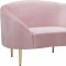 Ritz Sofa 659 in Pink Velvet Fabric by Meridian w/Options