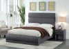 Cooper Upholstered Bed in Grey Linen Fabric w/Options