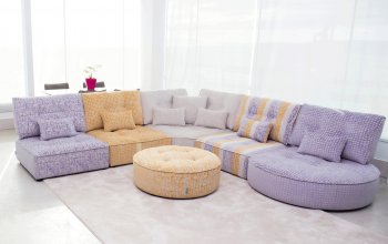 Ariel Sectional Sofa in Multi-Color Fabric by ESF [EFSS-Ariel]