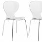 Oyster Set of 4 Dining Chairs OC17CL in Clear by LeisureMod