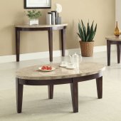 701888 3Pc Coffee Table Set by Coaster w/Cream Marble Top