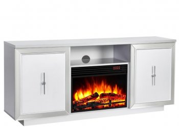 Sashi Electric Fireplace Media Console in Silver [SFMAFP-Sashi Silver]