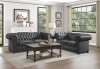 Tiverton Sofa & Loveseat Set 9335GRY in Gray by Homelegance