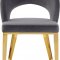 Roberto Dining Chair 765 Set of 2 Grey Velvet Fabric - Meridian