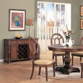 Distressed Natural Wood Dining Room Set W/Round Table