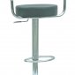 Grey & Metal Finish Modern Set of 2 Barstools w/Footrest