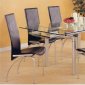 Pearl Silver Contemporary Dinette w/Extendible Glass Top Table