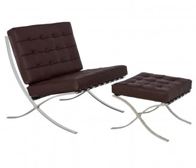 Bellefonte Chair & Ottoman BR30BRL in Dark Brown by LeisureMod