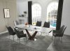 9188 Dining Table by ESF w/Optional 1218 Dark Gray Chairs