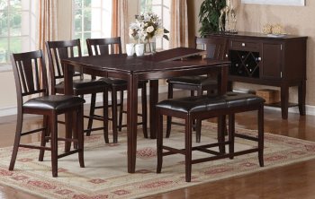 2329 Counter Height Dining Table Espresso by Poundex w/Options [PXDS-2329]