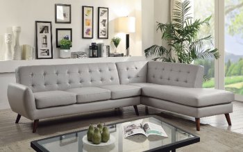 Essick II Sectional Sofa 53045 in Gray PU by Acme [AMSS-53045-Essick II-Gray]