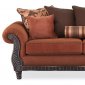 Multi-Tone Fabric Traditional Living Room Sofa w/Rolled Arms