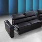 Espresso Leather Modern Sectional Sofa Bed w/Storage