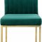 Giselle Dining Chair 778 Set of 2 Green Velvet Fabric - Meridian