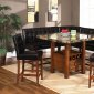 Medium Brown Cherry Dinette w/Storage Pedestal Base Table