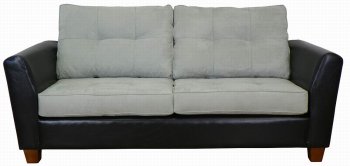 Light Grey Fabric Modern Loveseat & Sofa Set w/Options [PMS-4700-Lightning]