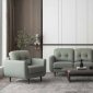 Radwan Sofa 54960 in Pesto Green Leather by Mi Piace w/Options