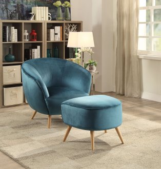 Aislin Accent Chair 59655 in Teal Velvet by Acme w/Option