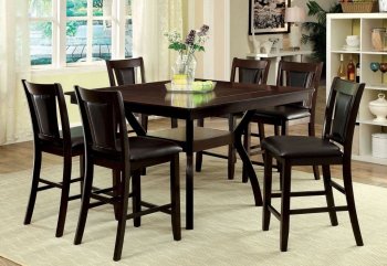 Brent II Counter Ht Dining Room Set 7Pc CM3984W-PT in Cherry [FADS-CM3984W-PT Brent II Cherry]