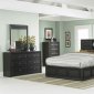 Ebonized Espresso Finish Contemporary Bedroom w/Storages