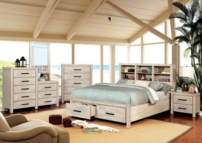 Strasburg Bedroom CM7384 in Wire-Brushed White w/Options