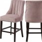 Oxford Counter Stool 722 Set of 2 Pink Velvet Fabric - Meridian