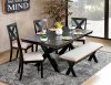 Xanthe Dinette CM3172T 6Pc Set in Brushed Black & Gray