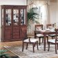 Brown Finish Traditional 7 Piece Dining Set w/Optional Buffet