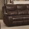 Bastrop Reclining Sofa 8230BRW in Dark Brown by Homelegance